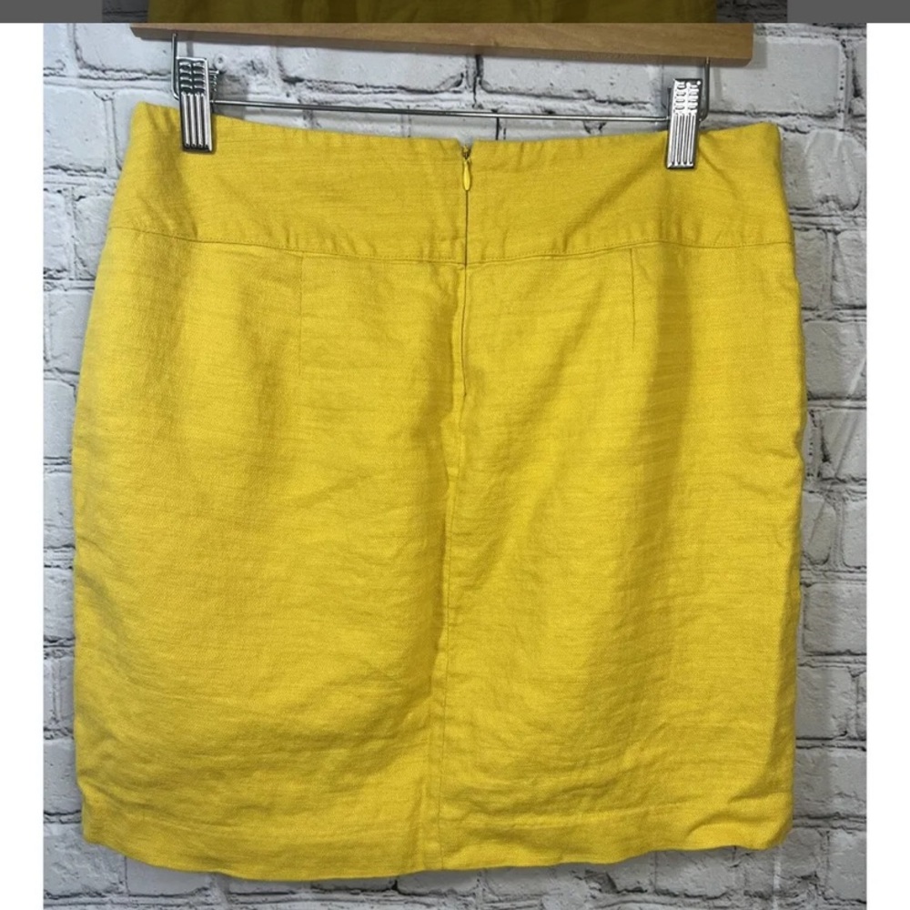 Forever 21 Yellow Linen Blend Skirt w/ Pockets Women's Large - Picture 4 of 8